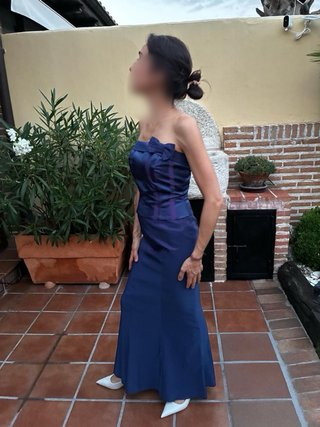 Vestido fiesta dos piezas azul y morado