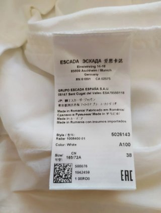 Falda Escada Sport Blanca Talla 38
