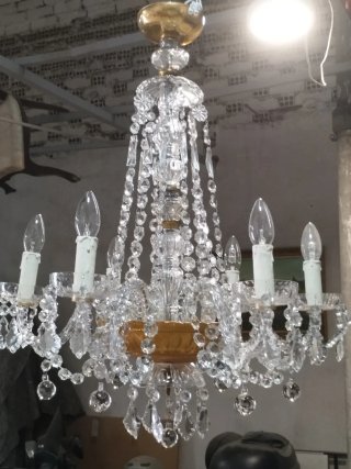 Lámpara de cristal antigua