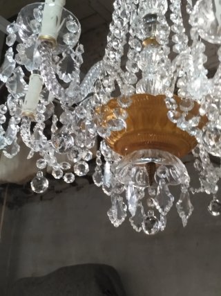 Lámpara de cristal antigua