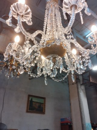 Lámpara de cristal antigua