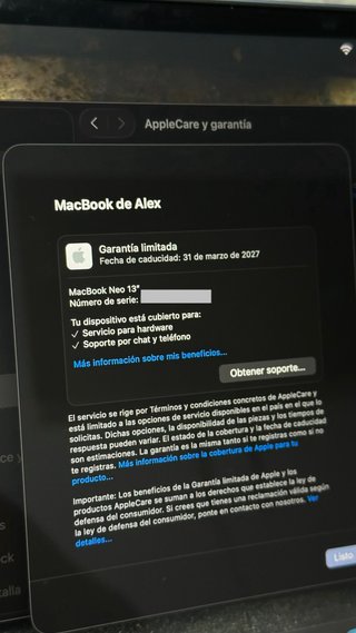 MacBook Neo Apple 256GB con cargador 45w