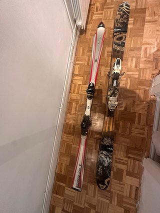 Esquís Elan y tabla de snowboard