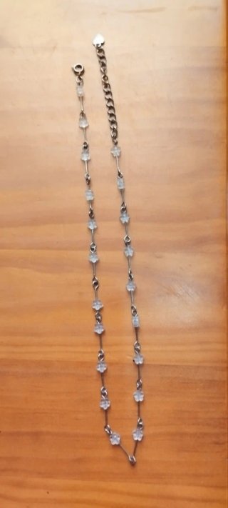 Gargantilla / Choker Plateado con Mini Flores Tran