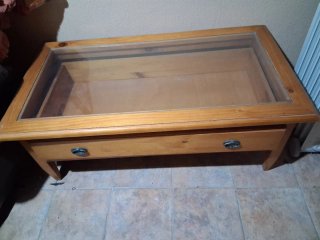 Mesa de centro madera y cristal