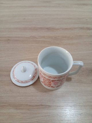 Taza de té porcelana china con tapa