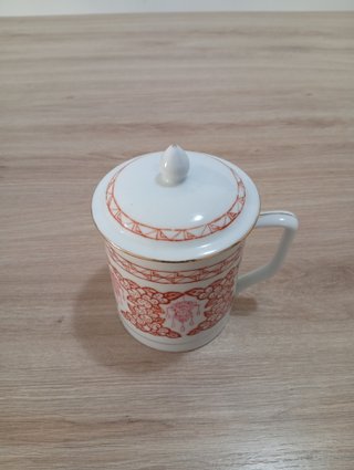 Taza de té porcelana china con tapa