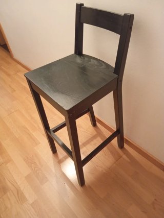 Silla Taburete Madera Negra