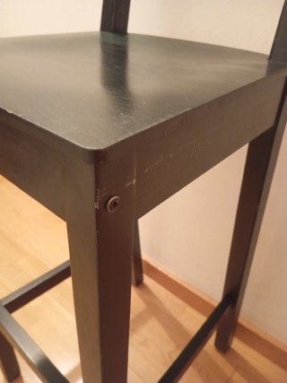 Silla Taburete Madera Negra