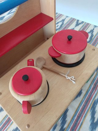 Cocina de madera plegable para niños