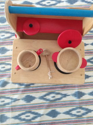 Cocina de madera plegable para niños