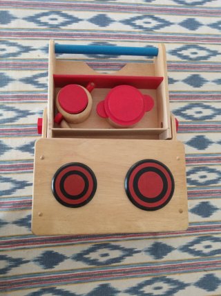 Cocina de madera plegable para niños