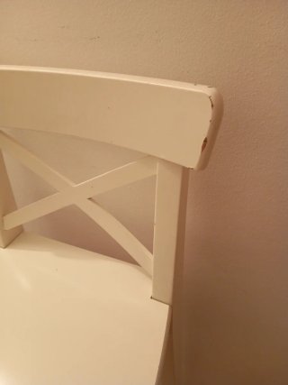 Taburete alto blanco madera