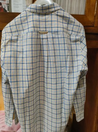 Camisa Barbour Cuadros Beige y Azul