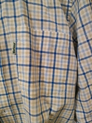 Camisa Barbour Cuadros Beige y Azul