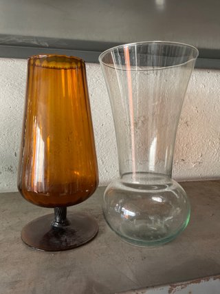 Juego de 2 jarrones de cristal