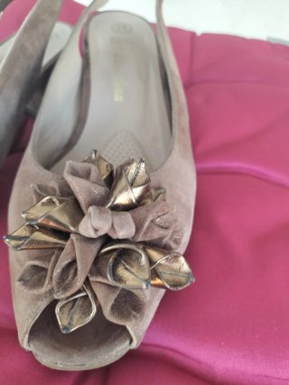 Zapatos de fiesta La Alicantina marrones y dorados