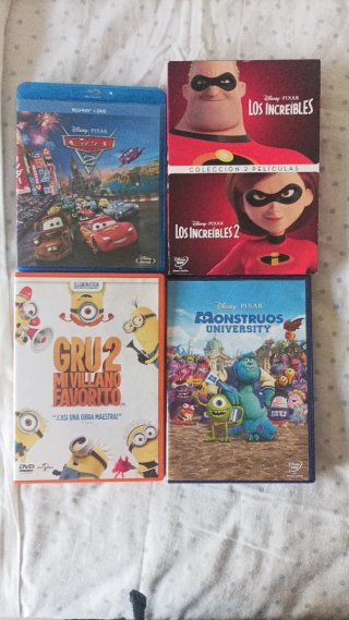 Lote 4 Películas DVD Blu-ray Disney Pixar