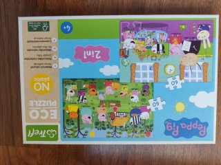 Puzzles Patrulla Canina y Pepa Pig 4x60 piezas.