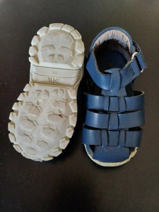 Sandalias bebe T. 20 Zara Piel cuero Azul