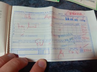 Billetes de barco antiguos Trasmediterranea