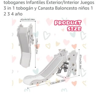 Tobogán infantil 3 en 1 con canasta