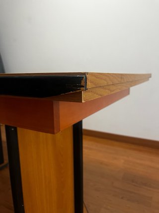 Mesa de salón madera marrón y negro
