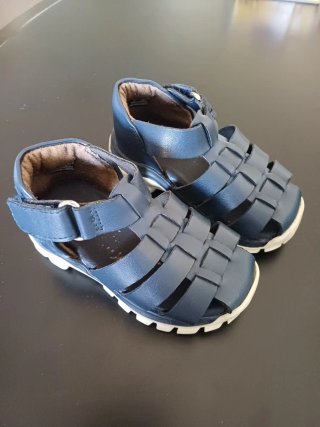 Sandalias bebe T. 19 Zara Piel Azul