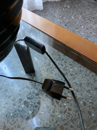 Lámpara de mesa cerámica y tela
