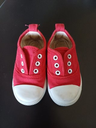 Zapatillas bebe T. 21 Vertbaudet Lona Roja