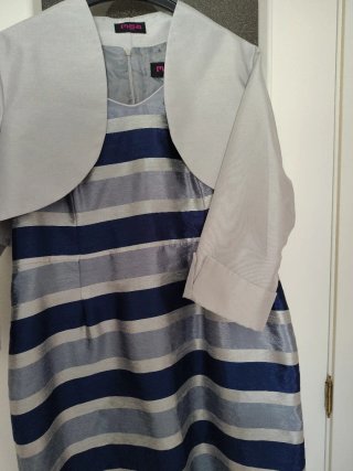 Vestido señora MS rayas azul y gris