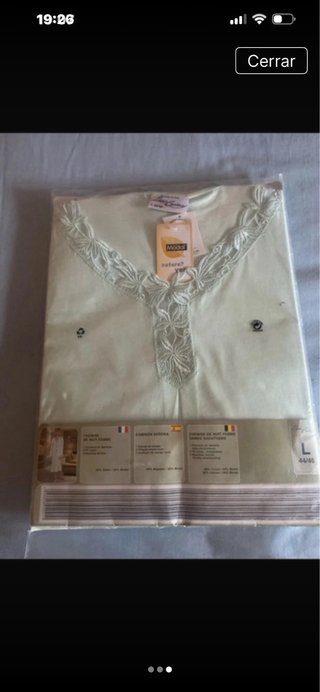 Camisón blanco sin estrenar Talla L. Manga larga