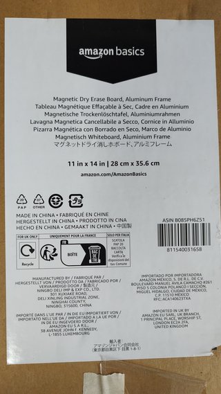 Pizarra Magnética Amazon Basics 28x36cm