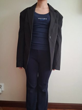 Blazer Stradivarius Preto Cintado Y2k (34/XS)