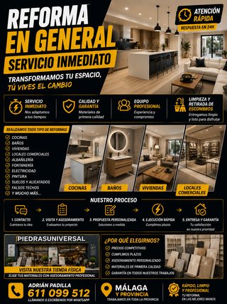 REFORMAS EN GENERAL | SERVICIO INMEDIATO | MÁLAGA