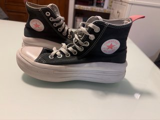 Converse plataforma negras y rosas