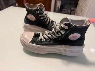 Converse plataforma negras y rosas