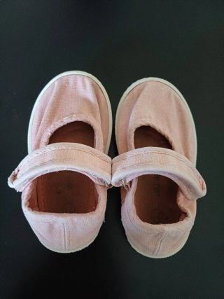 Zapatillas bebé T. 21 lona rosa palo UNIT