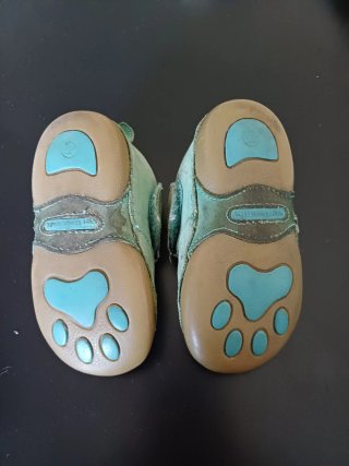 Zapatillas bebe T. 20 cuero piel Vertbaudet