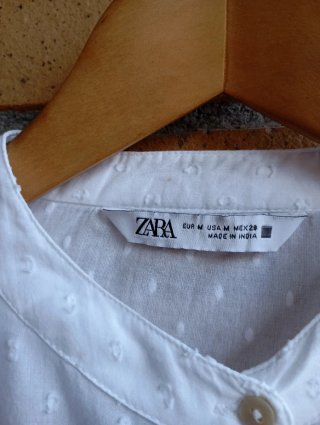 Blusa Zara Blanca Volantes