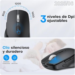 OTOMON Teclado+Raton Mac Bluetooth Recargables USB
