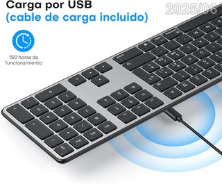 OTOMON Teclado+Raton Mac Bluetooth Recargables USB