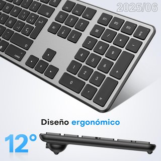 OTOMON Teclado+Raton Mac Bluetooth Recargables USB