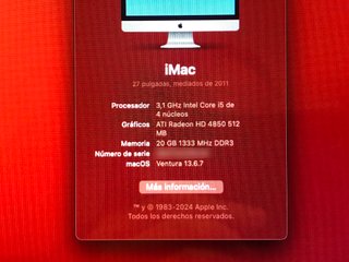 DVD SSD Apple iMac 27 i5 3,1 GHz da 20 GB di RAM