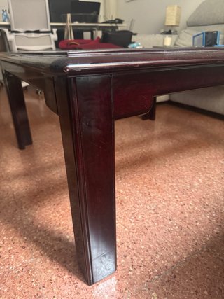Tavolino vintage legno e cristallo