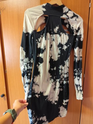 Vestido estampado blanco y negro