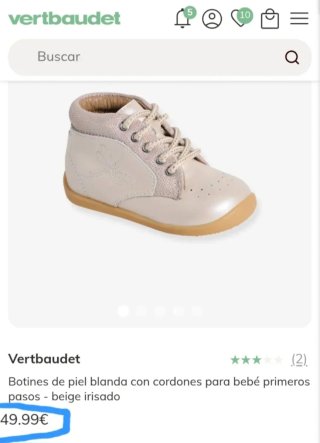 Botines de piel blanda bebé T. 20 Vertbaudet