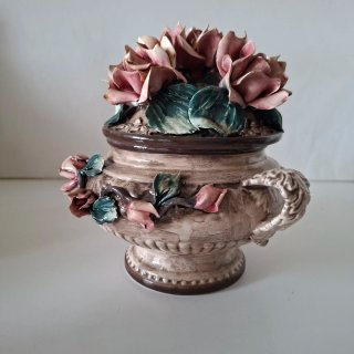 CENTRO DE MESA PORCELANA CAPODIMONTE