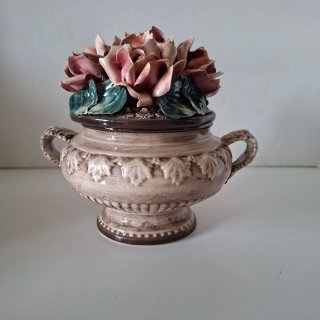 CENTRO DE MESA PORCELANA CAPODIMONTE