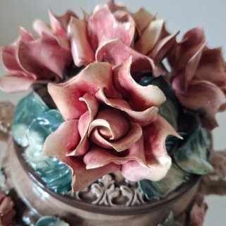 CENTRO DE MESA PORCELANA CAPODIMONTE
